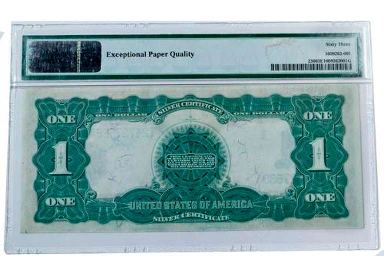 1899 $1 Black Eagle Silver Certificate PMGCh 63 CU EPQ