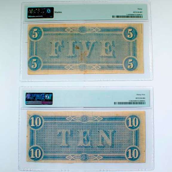 2 Consecutive $1 1928 A Funnyback PMG AU 50 Notes