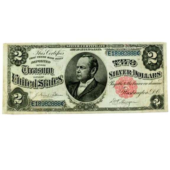 Choice $ 2 Series of 1891 Silver Certificate Fr 236