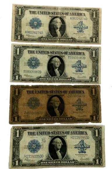 4 Various 1923 Series Silver Certificates