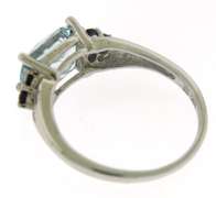 Stunning Aquamarine and Sapphire White Gold Ring