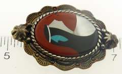 American Indian Sterling Silver Pendant Brooch