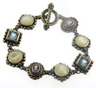 Sterling Silver Thailand Multi Gemstone Bracelet