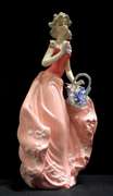 Maiden in Italian Garden 14inc Porcelain Figurine