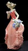 Maiden in Italian Garden 14inc Porcelain Figurine