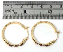 14k Hoop Earrings with Rubies