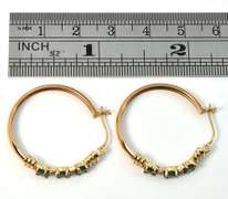 14k Hoop Earrings with Emeralds