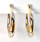 Pleasing White & Yellow Gold Hoops
