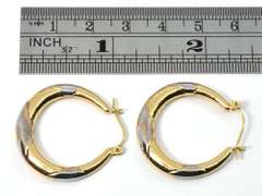 Pleasing White & Yellow Gold Hoops