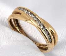Bypass Style Channel Set Diamond Ring