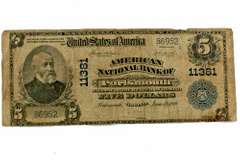 $ 5  1902 American National Bank Of Portsmouth Va  Natl
