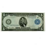 $ 5 Series Of 1914 Lincoln Federal Reserve Note