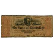 $5 Bank of Rockledge Lexington Va Jan 8 1859 Note