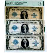 3 1923 Woods White $1 Silver Certificates