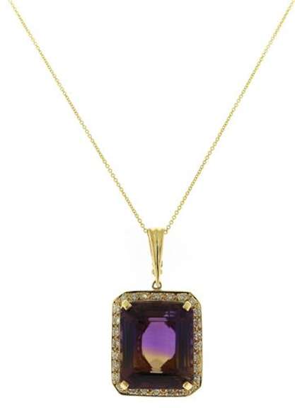 Luxurious Ametrine w .50ctw Diamond Hali Pendant