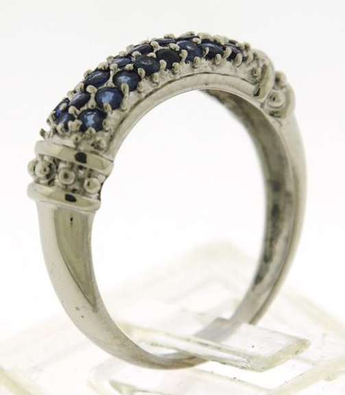 Stunning White Gold Pave Sapphire Ring