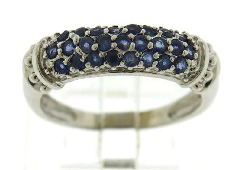 Stunning White Gold Pave Sapphire Ring