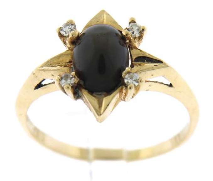 Vintage Blue Sapphire and Diamond Accent Ring