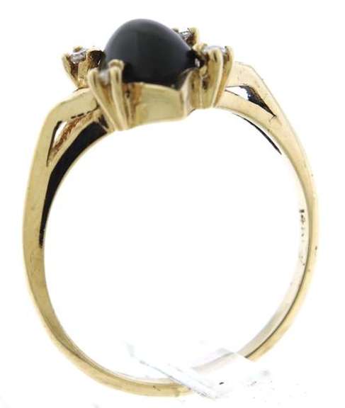 Vintage Blue Sapphire and Diamond Accent Ring
