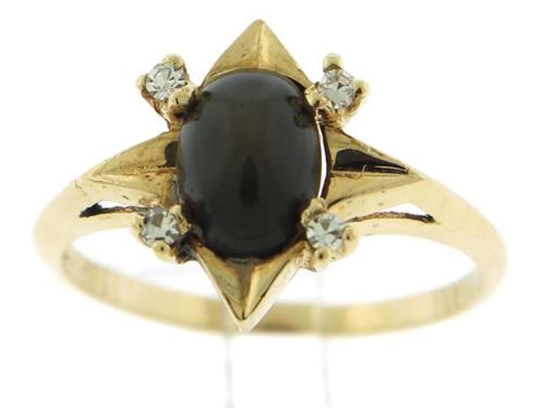 Vintage Blue Sapphire and Diamond Accent Ring