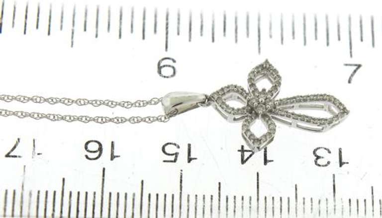 Elegant & Delicate White Gold Diamond Cross Necklace