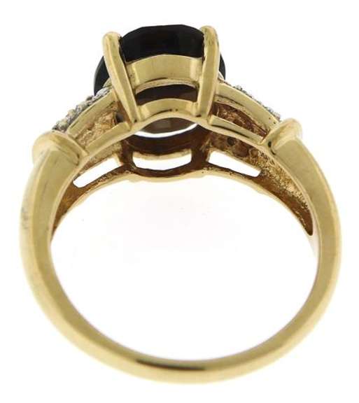 Gorgeous Oval Smokey Quartz & Pave Diamond Accent