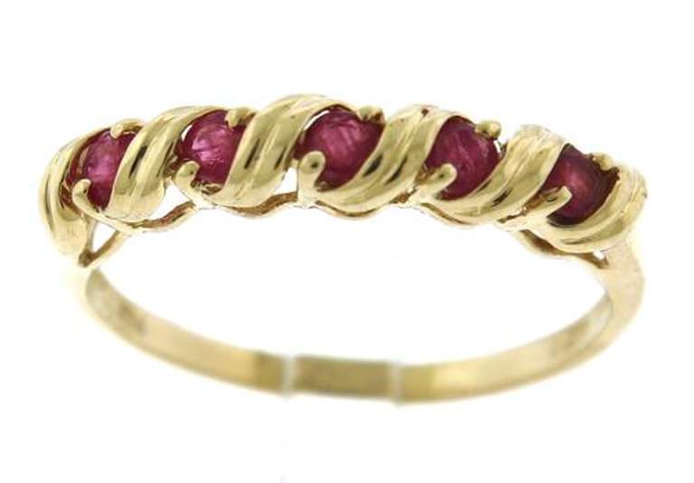 Stunning Yellow Gold Ruby Band
