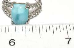 Classy Larimar & Topaz Ring in Sterling Silver