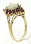Goregous Yellow Gold Opal w Ruby Halo Ring