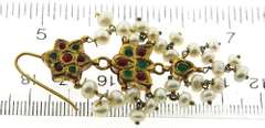 Dramatic 21kt Yellow Gold Plated Pearl, Turquoise, & Enamel Reversible Set