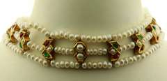 Dramatic 21kt Yellow Gold Plated Pearl, Turquoise, & Enamel Reversible Set