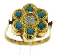 Dramatic 21kt Yellow Gold Plated Pearl, Turquoise, & Enamel Reversible Set