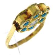 Dramatic 21kt Yellow Gold Plated Pearl, Turquoise, & Enamel Reversible Set
