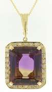 Luxurious Ametrine w .50ctw Diamond Hali Pendant