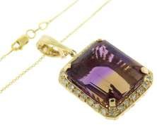 Luxurious Ametrine w .50ctw Diamond Hali Pendant