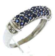 Stunning White Gold Pave Sapphire Ring