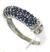 Stunning White Gold Pave Sapphire Ring