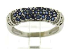 Stunning White Gold Pave Sapphire Ring