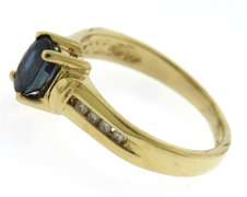 Pretty Yellow Gold Oval Sapphire & Diamond Channel Set