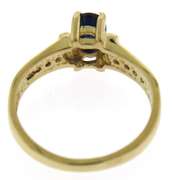 Pretty Yellow Gold Oval Sapphire & Diamond Channel Set