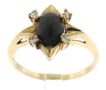 Vintage Blue Sapphire and Diamond Accent Ring