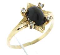 Vintage Blue Sapphire and Diamond Accent Ring