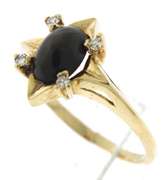 Vintage Blue Sapphire and Diamond Accent Ring