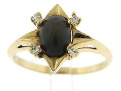 Vintage Blue Sapphire and Diamond Accent Ring