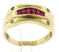 Chic 10kt YG Flush Set Ruby Ring