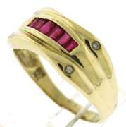 Chic 10kt YG Flush Set Ruby Ring