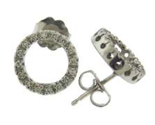 Fantastic White Gold Open Circle Diamond Earrings