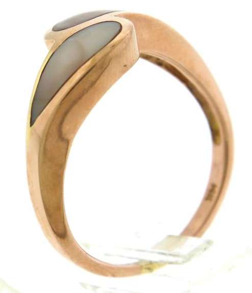Rose Gold Pink Mop Inlay Bypass Ring