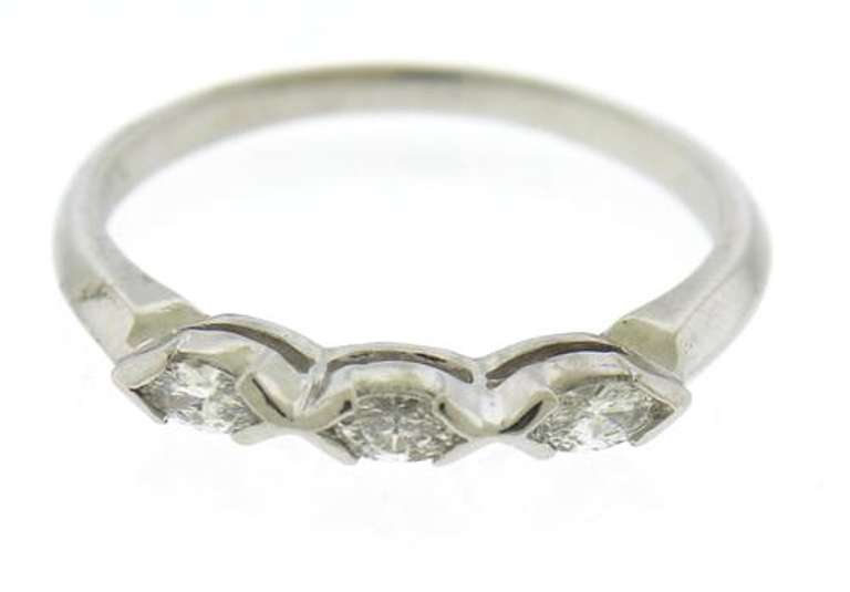 Pretty White Gold Marquise Diamond Band
