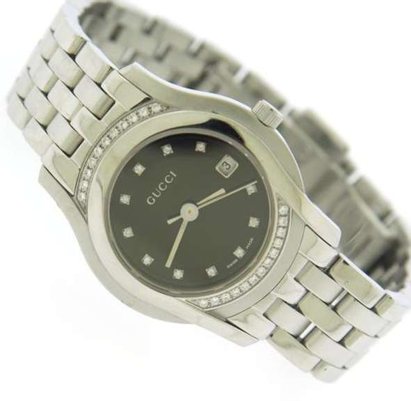 Gucci 5500L Black Diamond Dial Watch